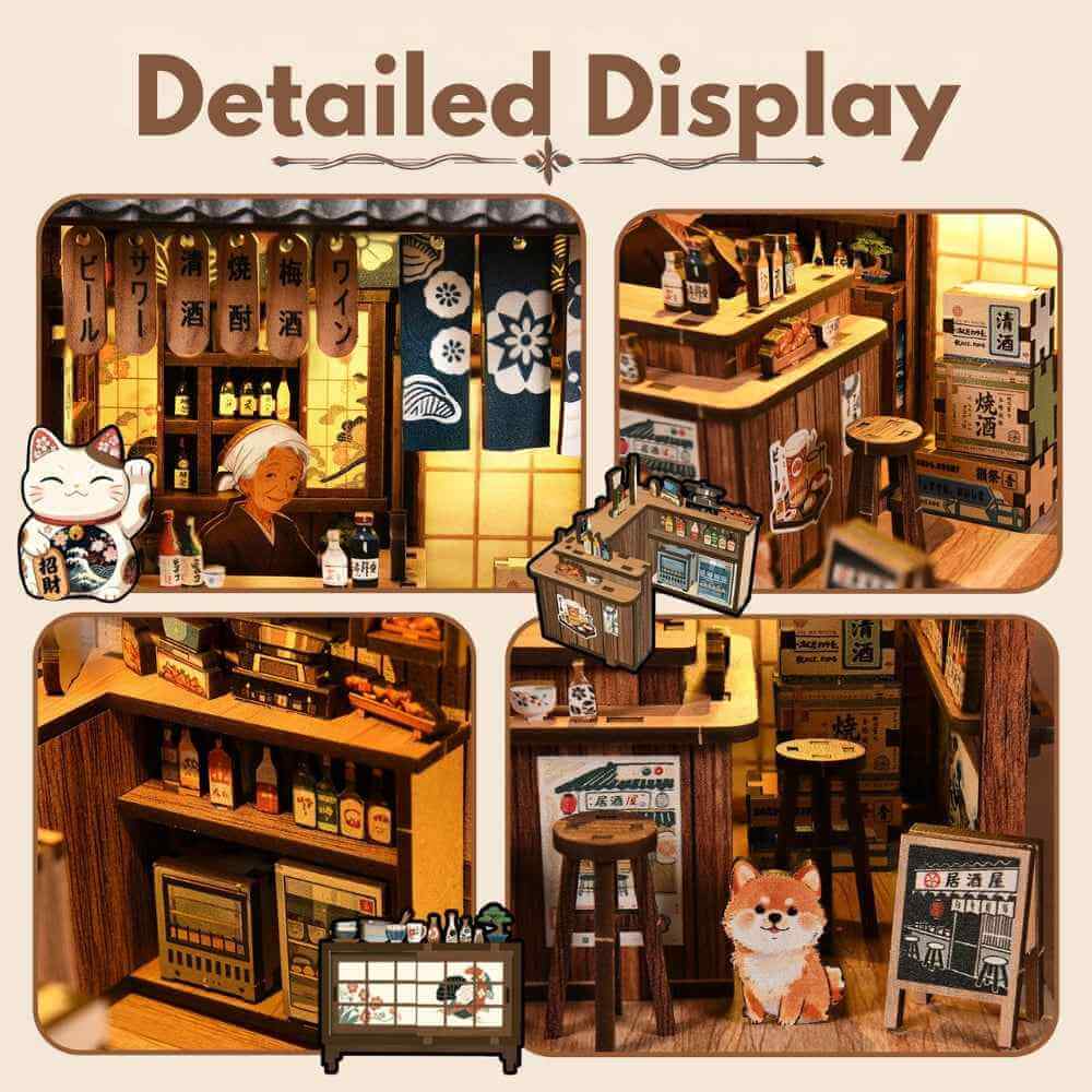 Book Nook Kit Japanese Pub Touch-Switch LED Lighting