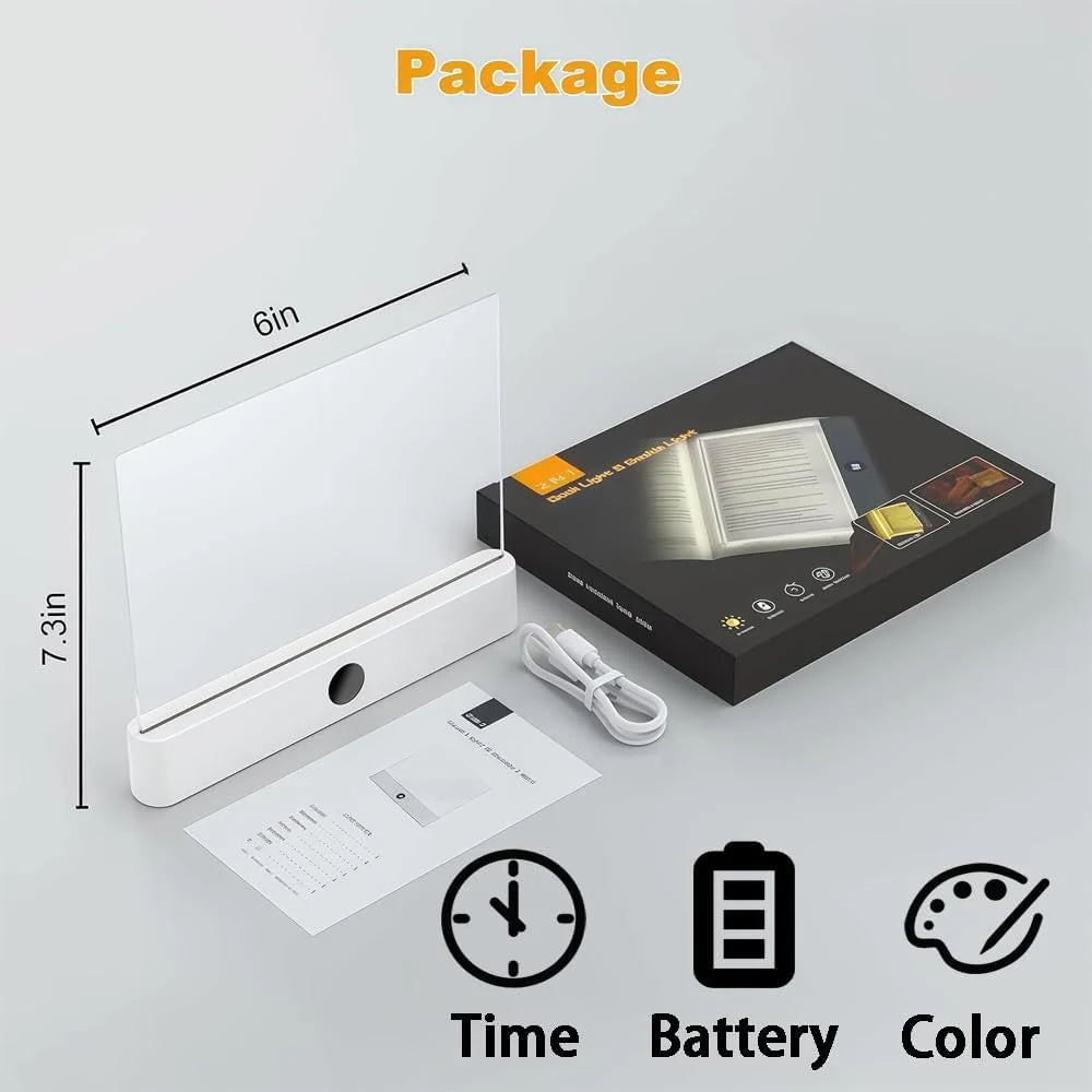Book Reading Light 3 Color Modes Stepless Dimming 35-Hour Battery Life