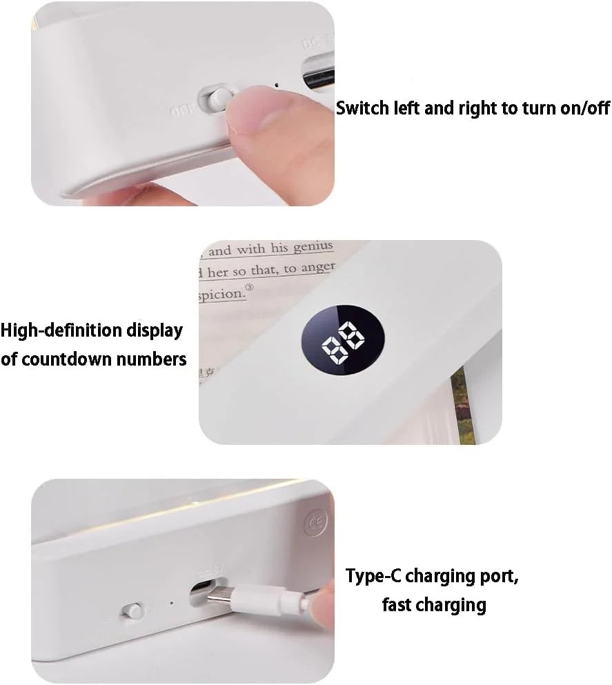 Book Reading Light 3 Color Modes Stepless Dimming 35-Hour Battery Life