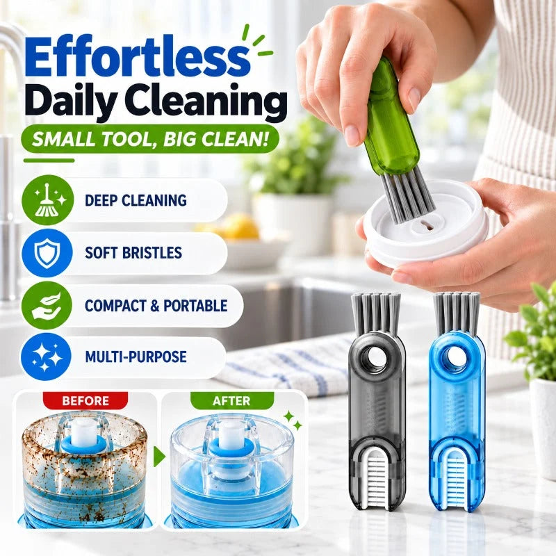 Bottle Cleaning Brush 3-in-1 Stainless Steel Narrow Gap Cleaner