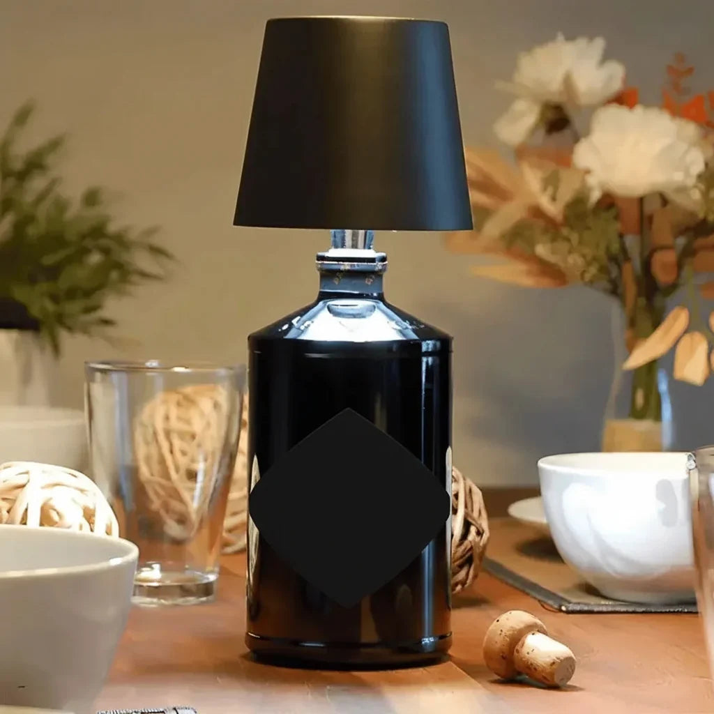 Bottle Table Lamp Compact Warm LED USB & Battery