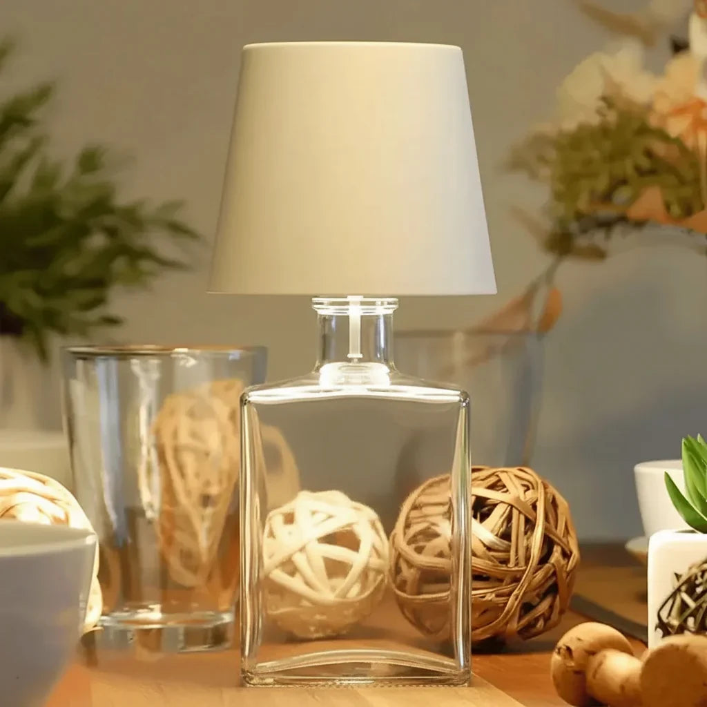 Bottle Table Lamp Compact Warm LED USB & Battery