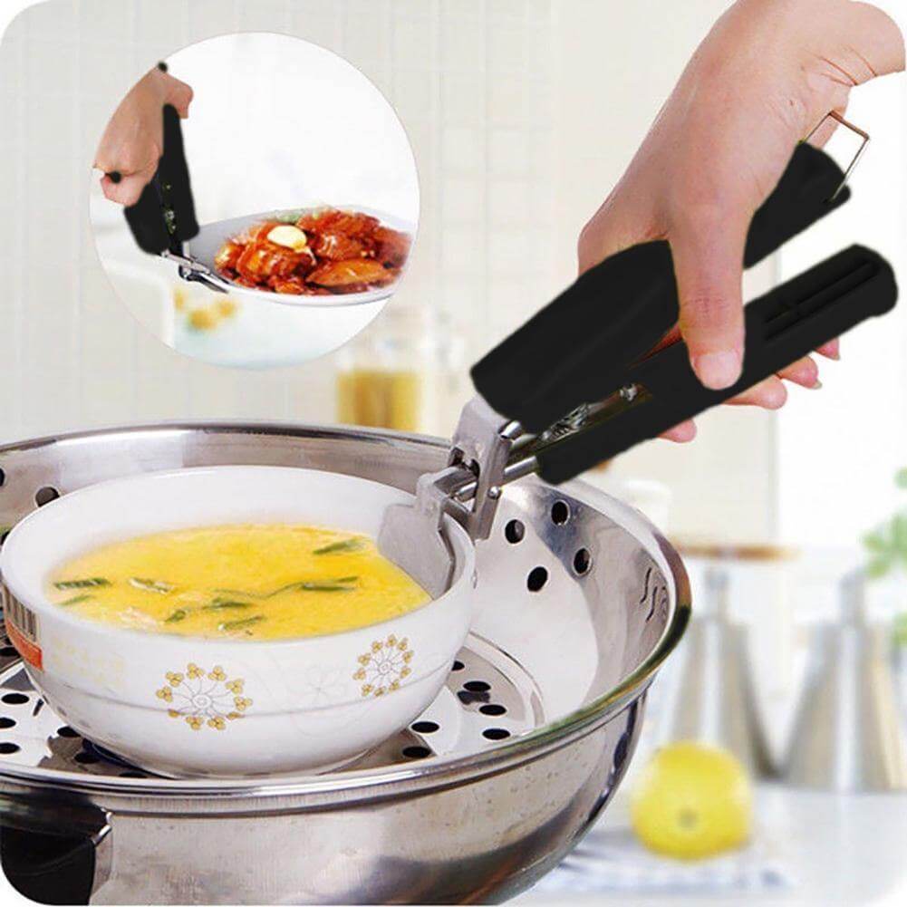 Bowl Holder Clip Stainless Steel Spring Handle