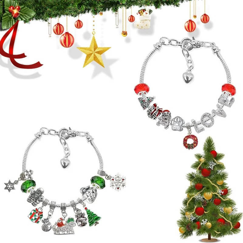 Bracelet Making Kit Christmas Charm 24-Day Advent Calendar