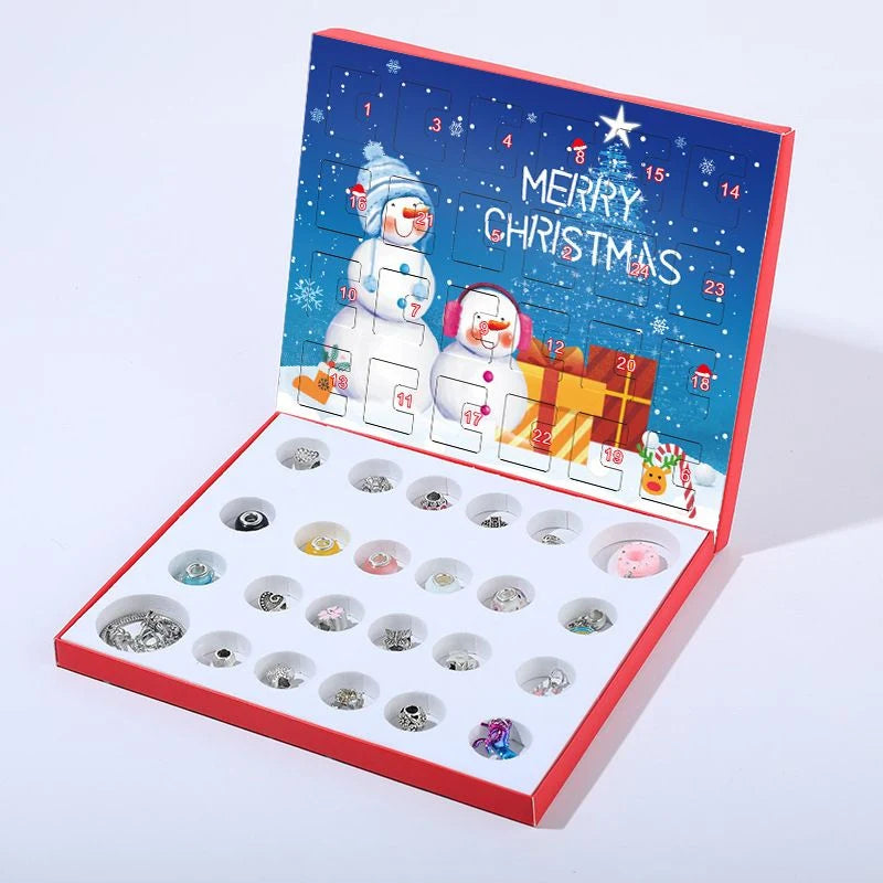 Bracelet Making Kit Christmas Charm 24-Day Advent Calendar
