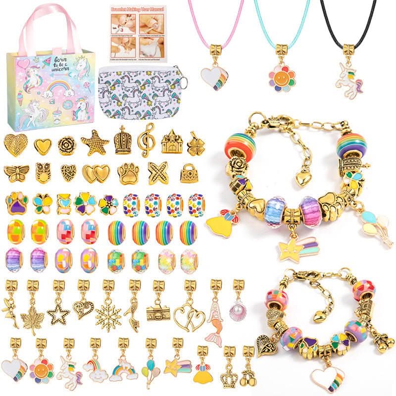 Bracelet Making Kit Sparkling Beads Charms Adjustable Cords