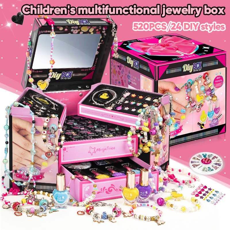 Bracelet Making Kit Sparkling Beads Charms Adjustable Cords
