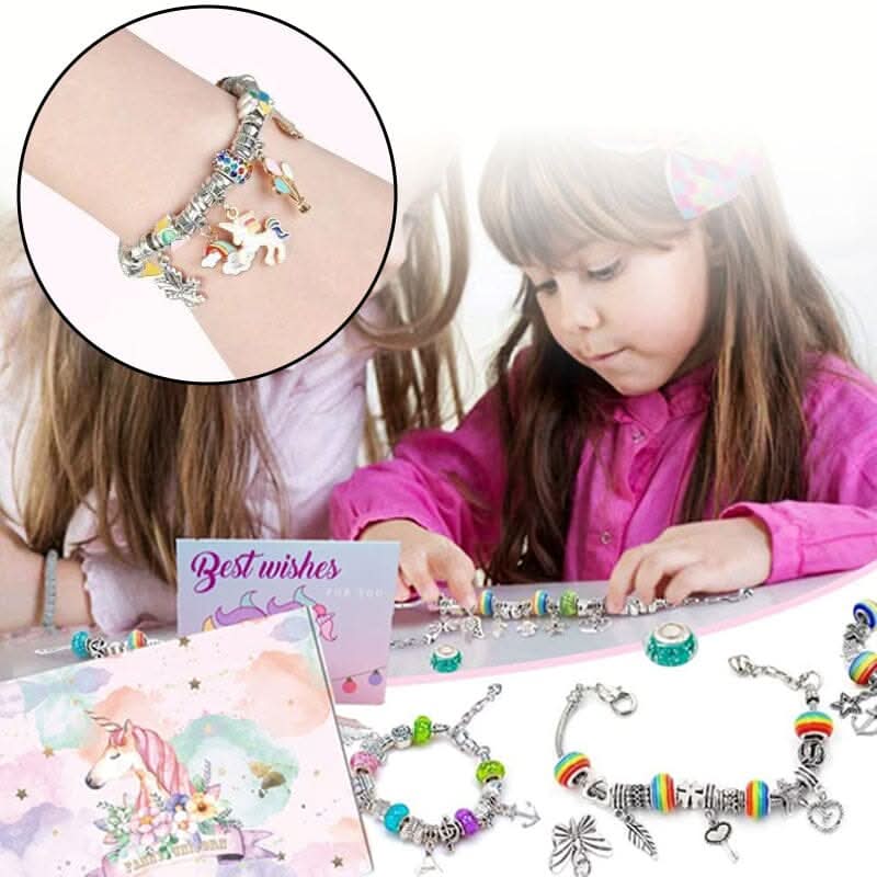 Bracelet Making Kit Sparkling Beads Charms Adjustable Cords