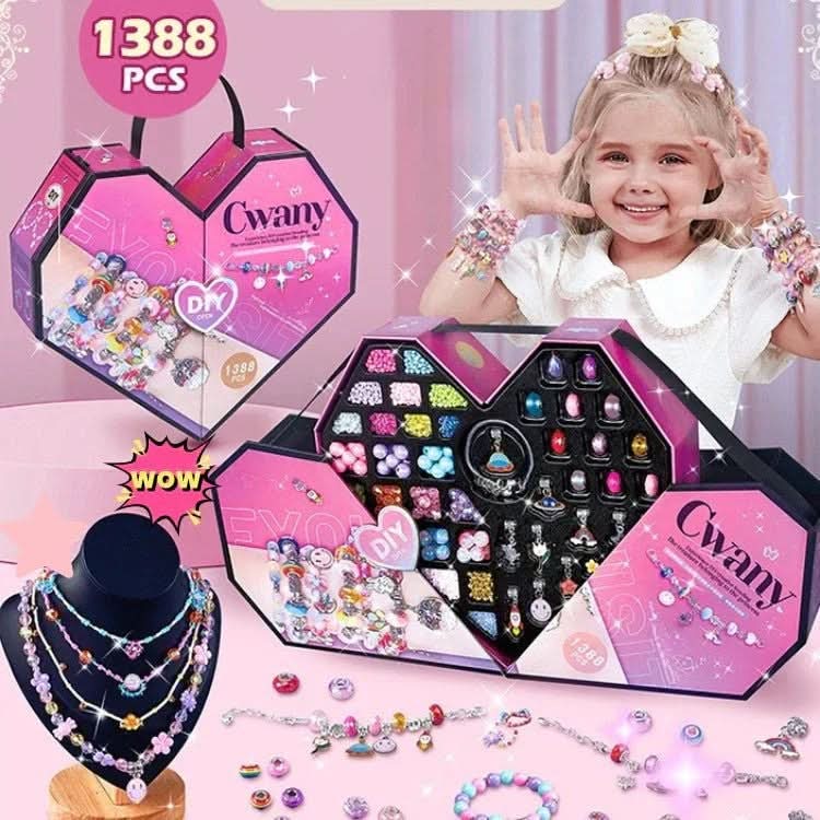 Bracelet Making Kit Sparkling Beads Charms Adjustable Cords