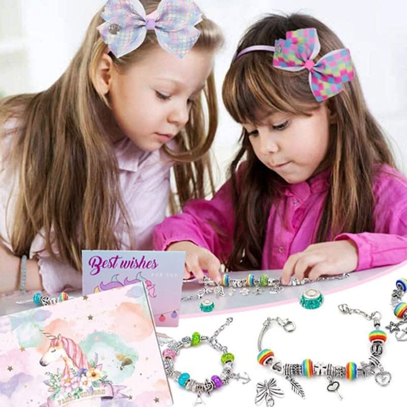 Bracelet Making Kit Sparkling Beads Charms Adjustable Cords