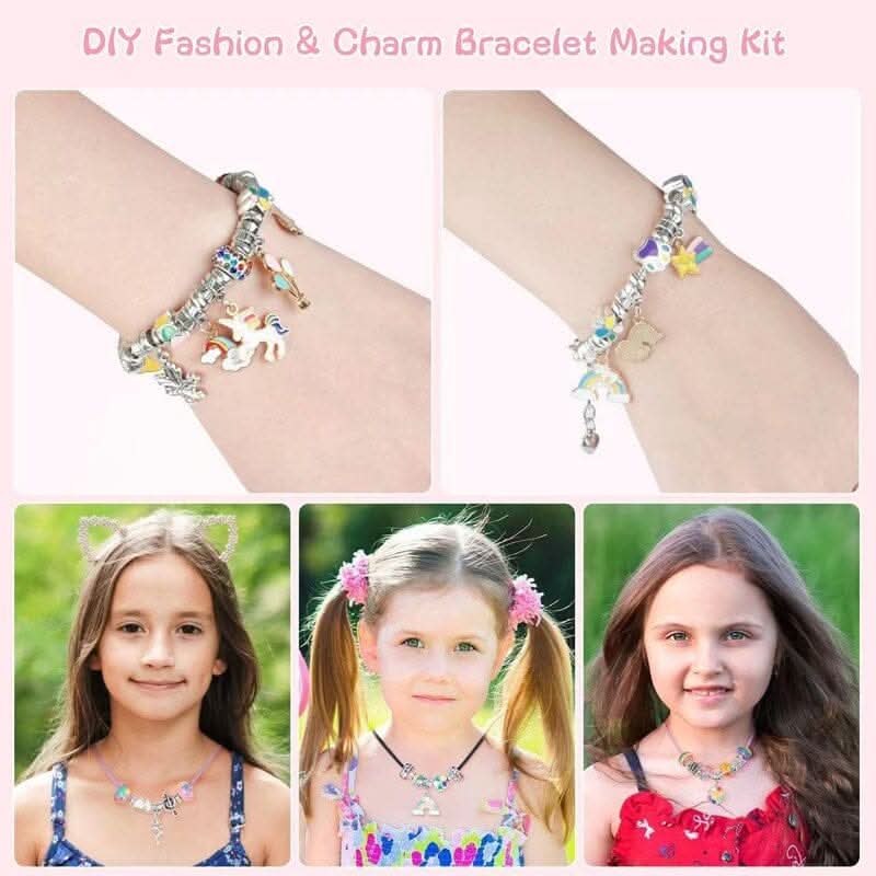 Bracelet Making Kit Sparkling Beads Charms Adjustable Cords