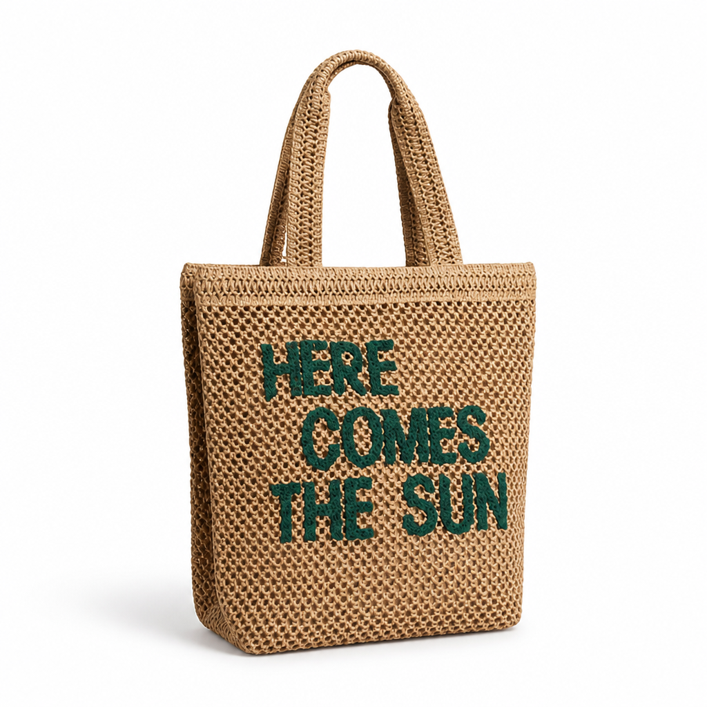 Breathable Lightweight Mesh Tote Bag (Here Comes The Sun Graphic)
