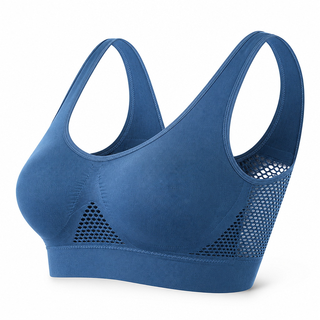 Breathable Mesh & Moisture-Wicking Sports Bra