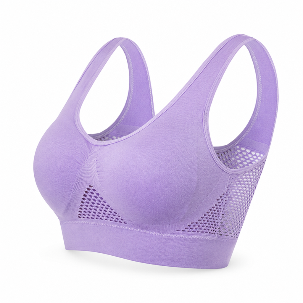 Breathable Mesh & Moisture-Wicking Sports Bra