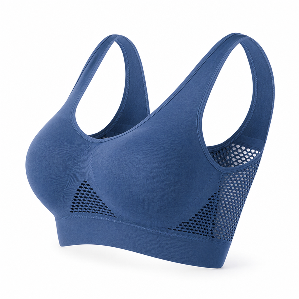 Breathable Mesh & Moisture-Wicking Sports Bra