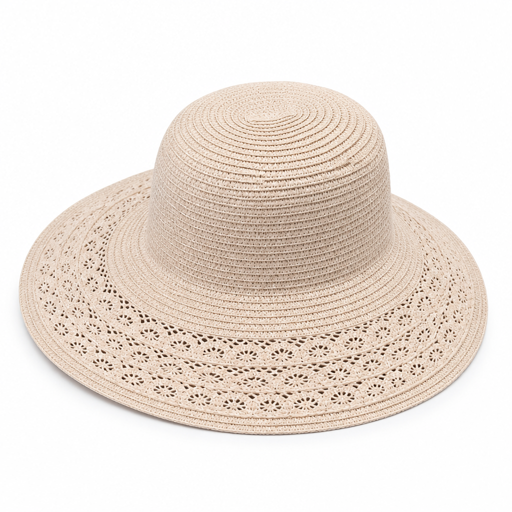 Breathable UV-Protective Crochet Trim Sun Hat