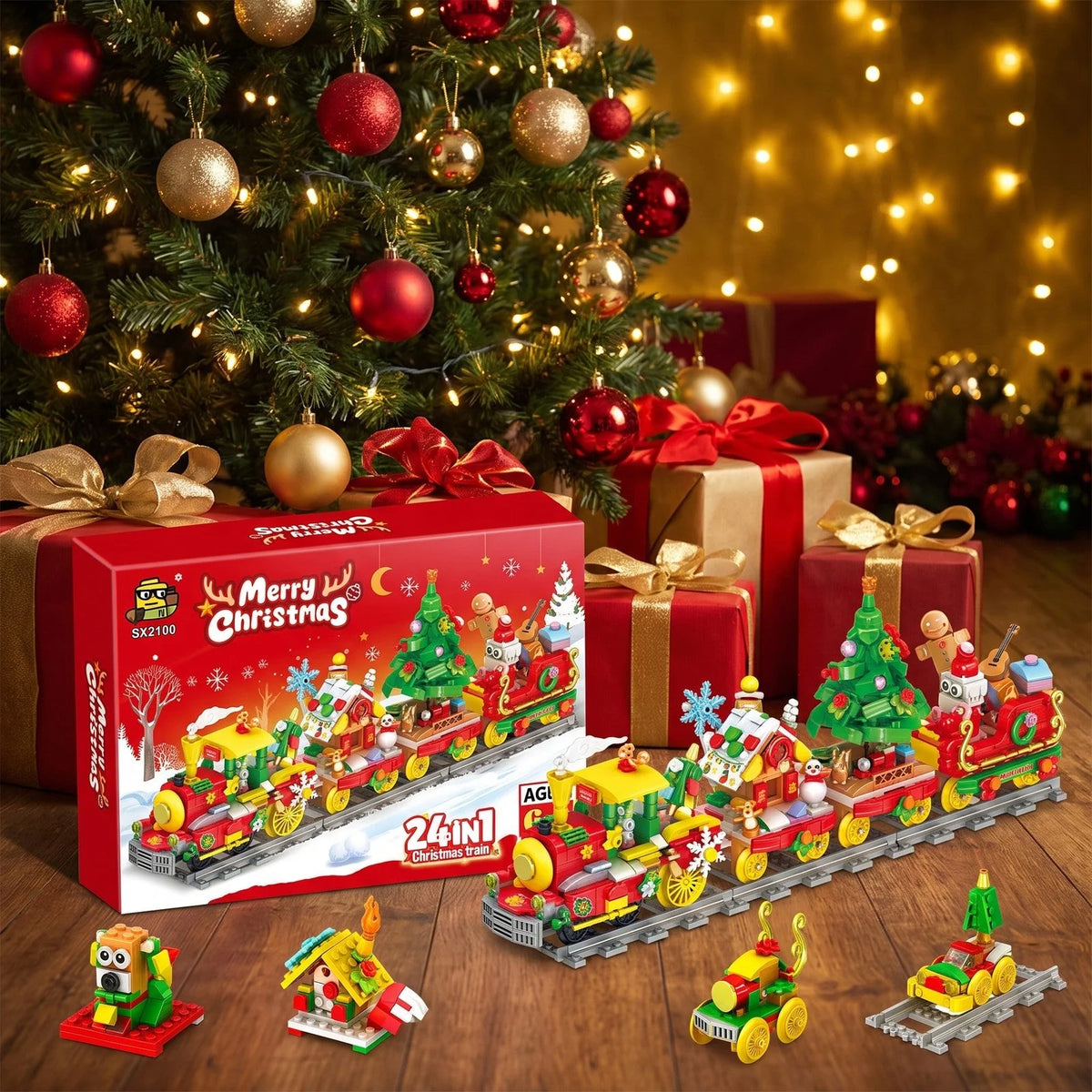 Brick Advent Calendar 24-Day Christmas Train 872 Pieces
