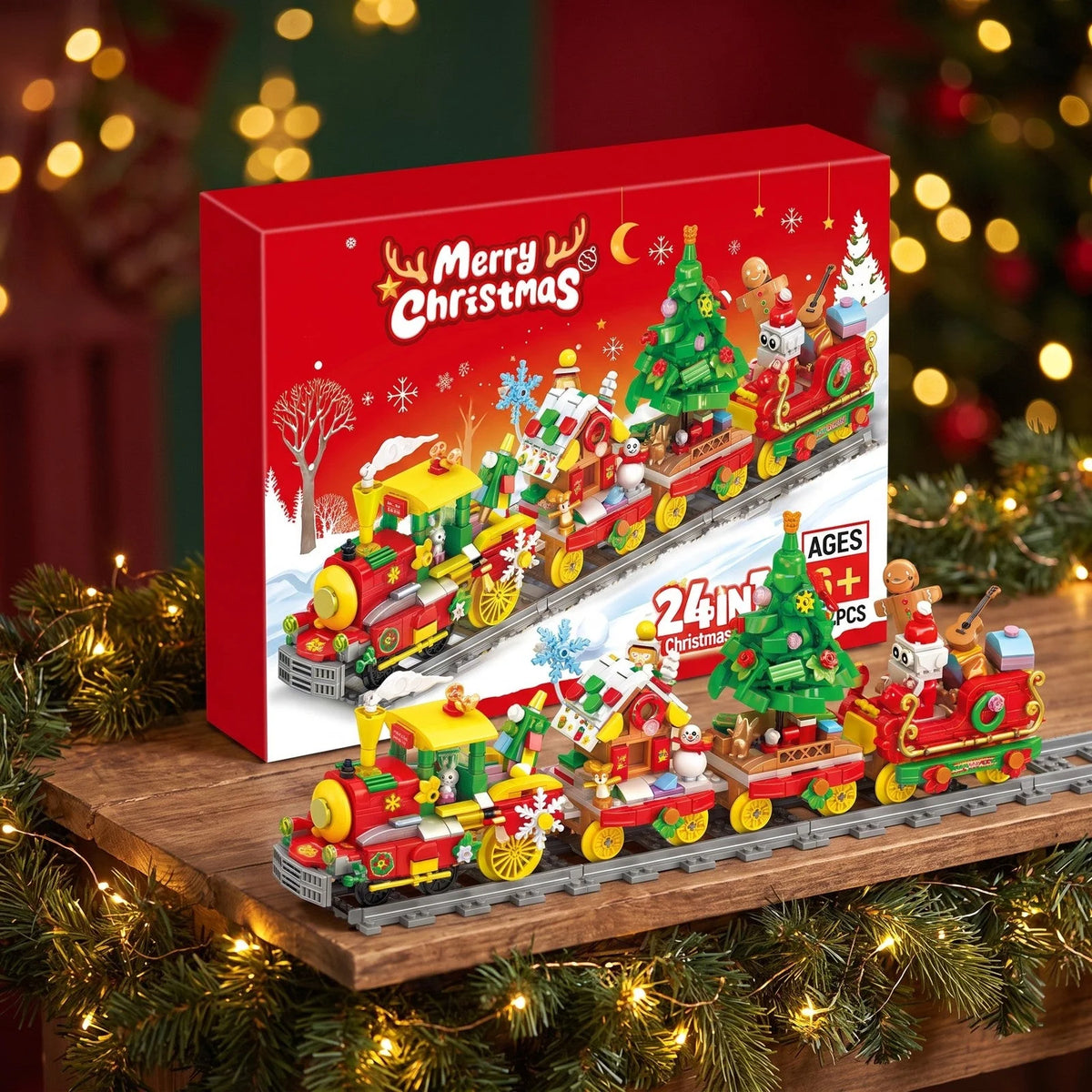 Brick Advent Calendar 24-Day Christmas Train 872 Pieces