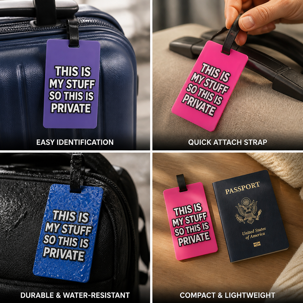 Bright Humorous Luggage Tag (Easy-Attach Strap)