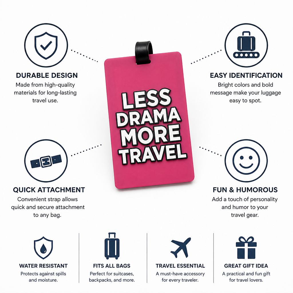 Bright Humorous Luggage Tag (Easy-Attach Strap)