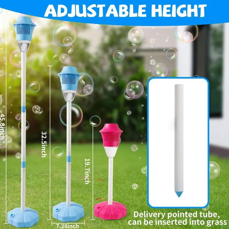 Bubble Machine Rotating Wand Adjustable Stand Battery Powered