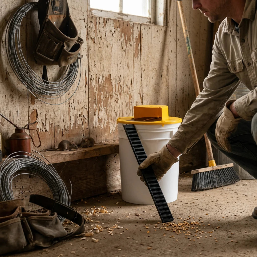 Bucket Mouse Trap Self-Resetting Live Catch