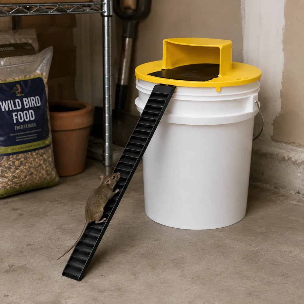 Bucket Mouse Trap Self-Resetting Live Catch