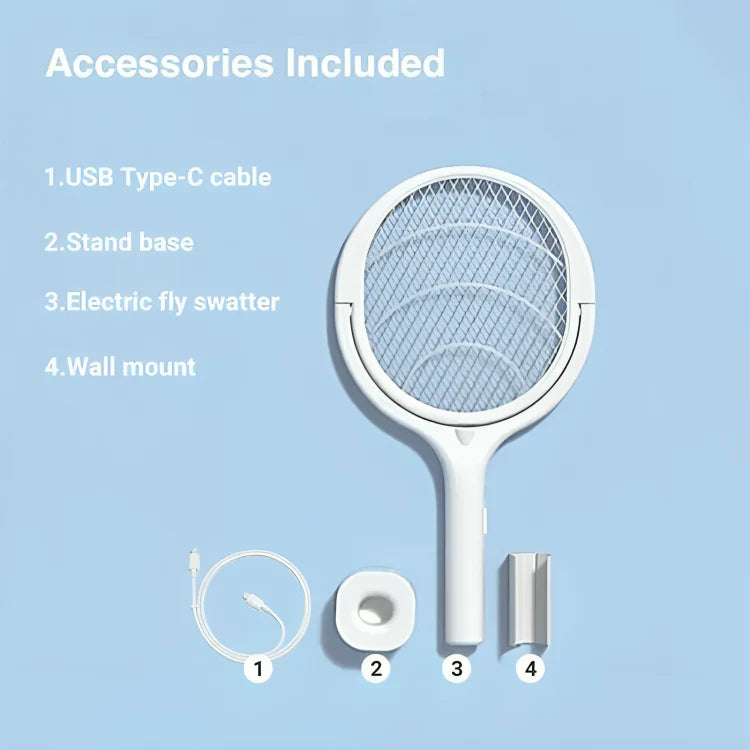 Bug Zapper Racket Rechargeable Foldable Five Modes