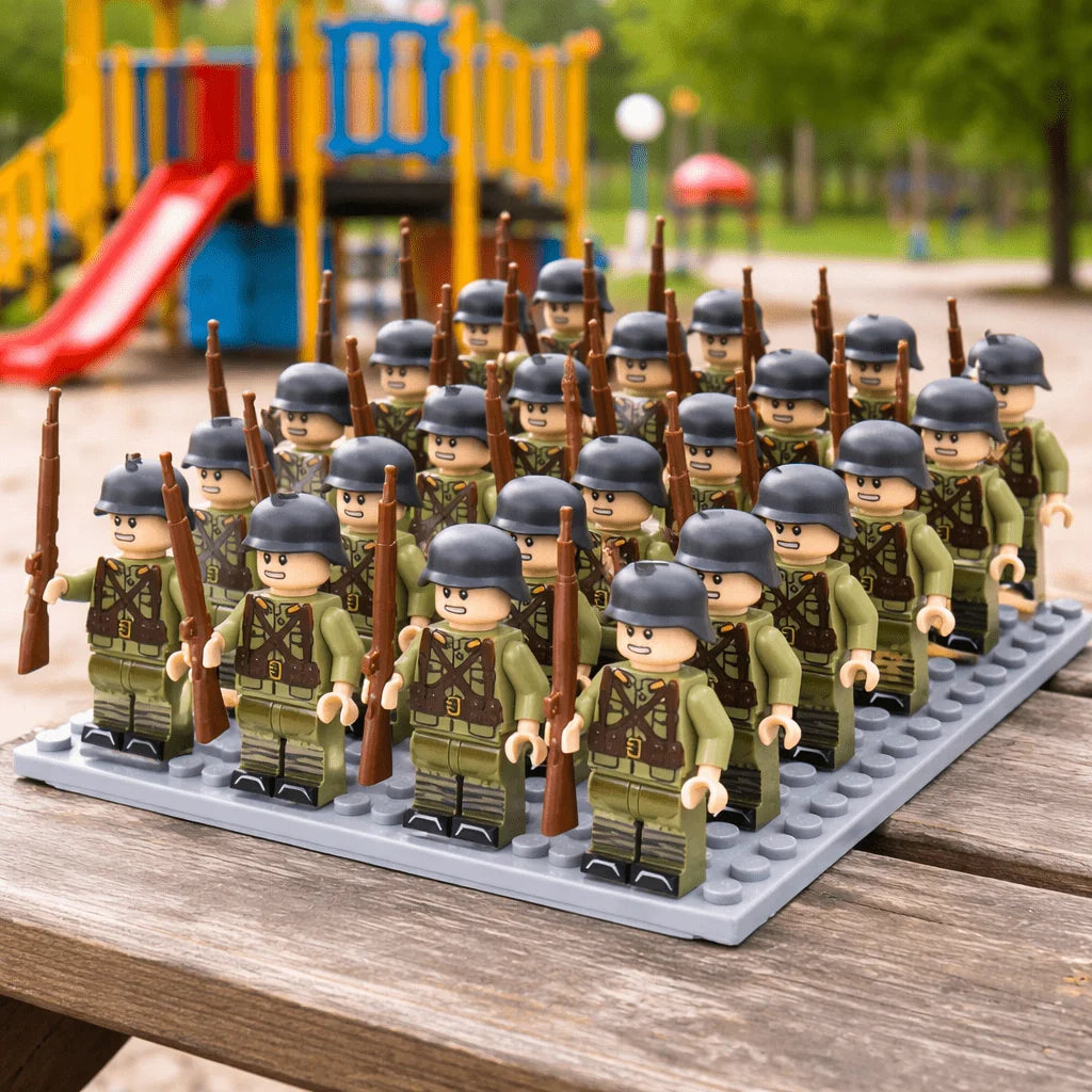 Building Block Figure Set Historical Military 21-Piece With Accessories