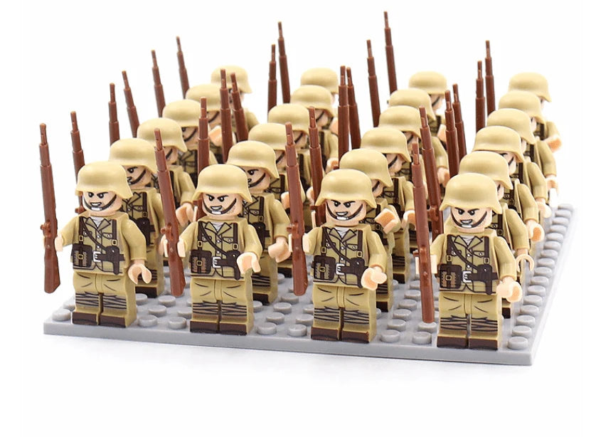 Building Block Figure Set Historical Military 21-Piece With Accessories