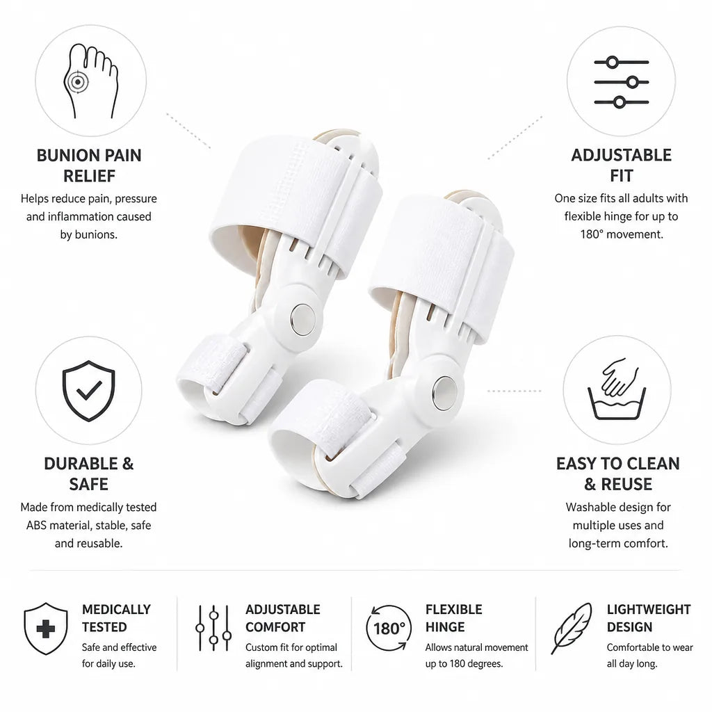 Bunion Corrector Adjustable Medically Tested ABS Set of 2
