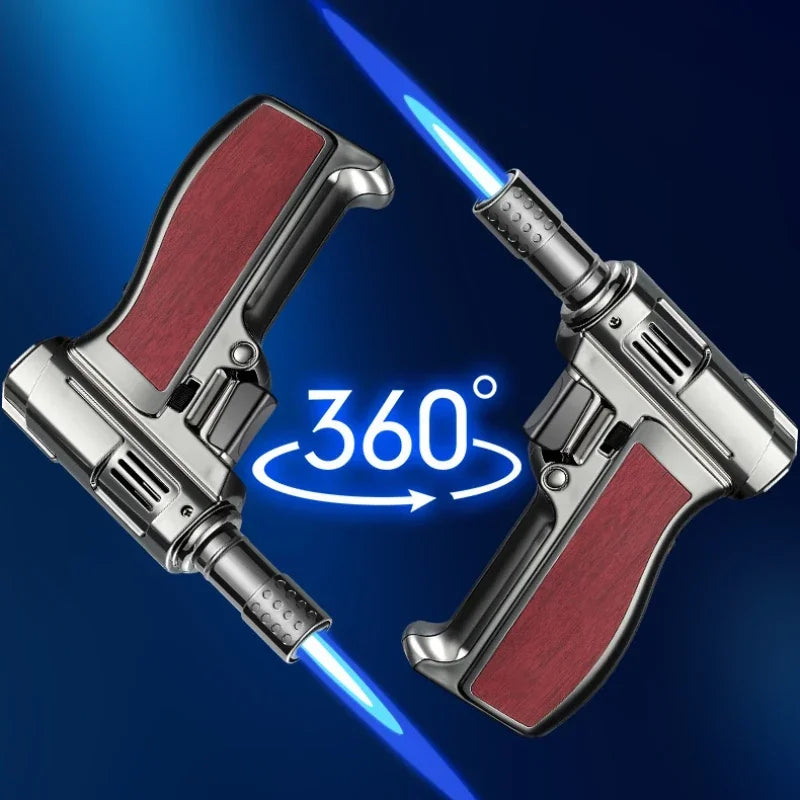 Butane Torch Lighter Windproof Turbo Flame Metal Body