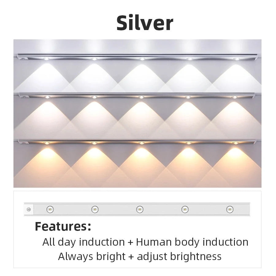 Cabinet Light Motion-Activated USB Rechargeable Aluminum
