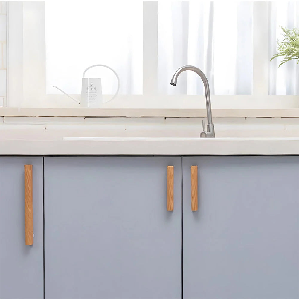 Cabinet Pulls Solid Wood Ergonomic Grip Multiple Sizes
