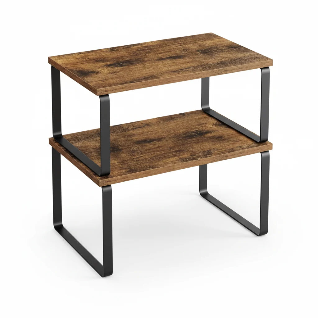 Cabinet Shelf Riser Metal Stackable Space-Saving