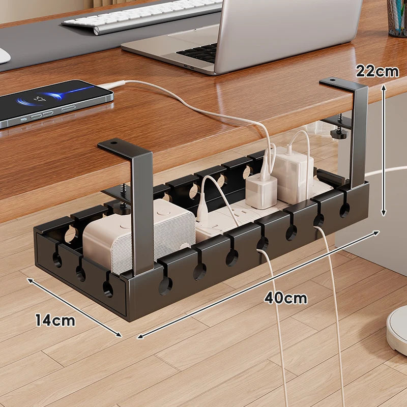 Cable Management Tray Adjustable Clamp-On No-Drill