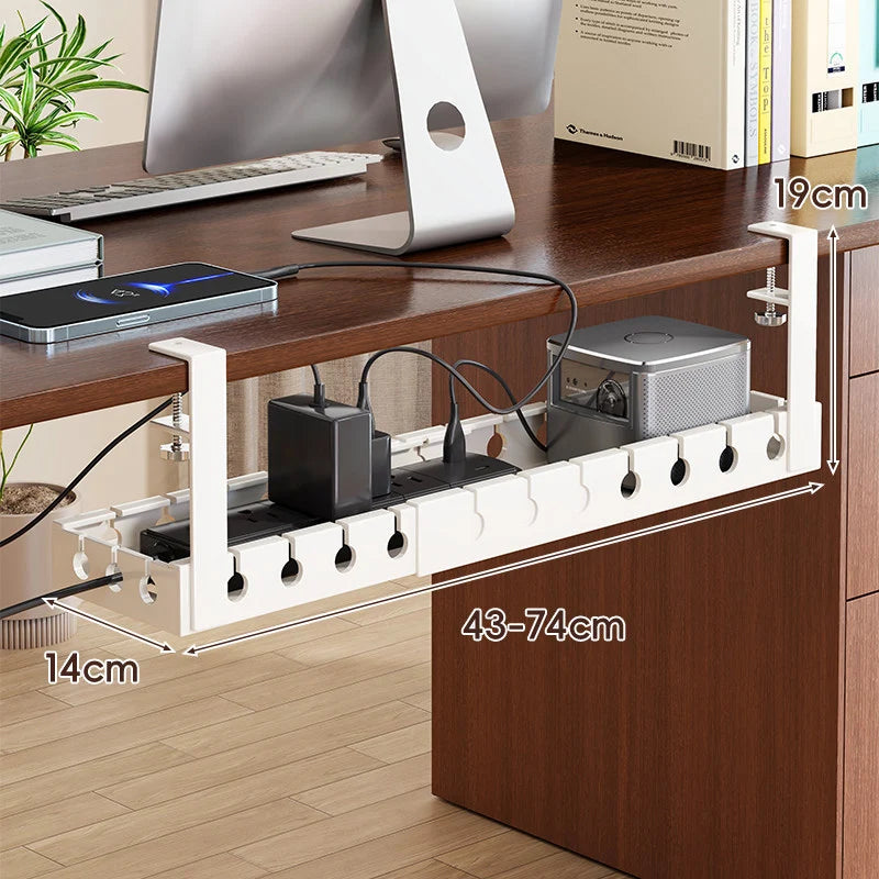 Cable Management Tray Adjustable Clamp-On No-Drill