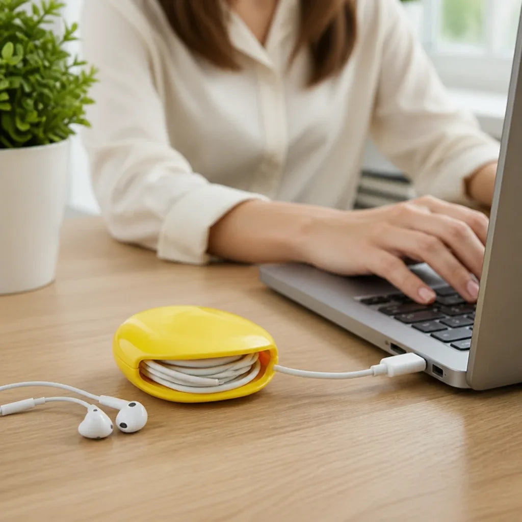 Cable Organizer Automatic Retractable Compact for Desk & Travel