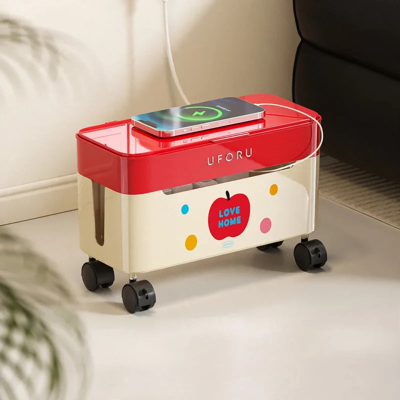 Cable Organizer Box Double-Layer Rolling Wheels