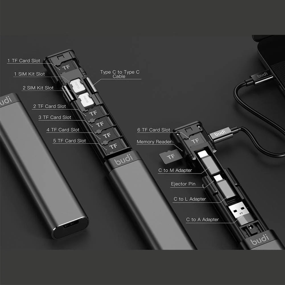 Cable Organizer Multi-Connector Card Reader Phone Stand
