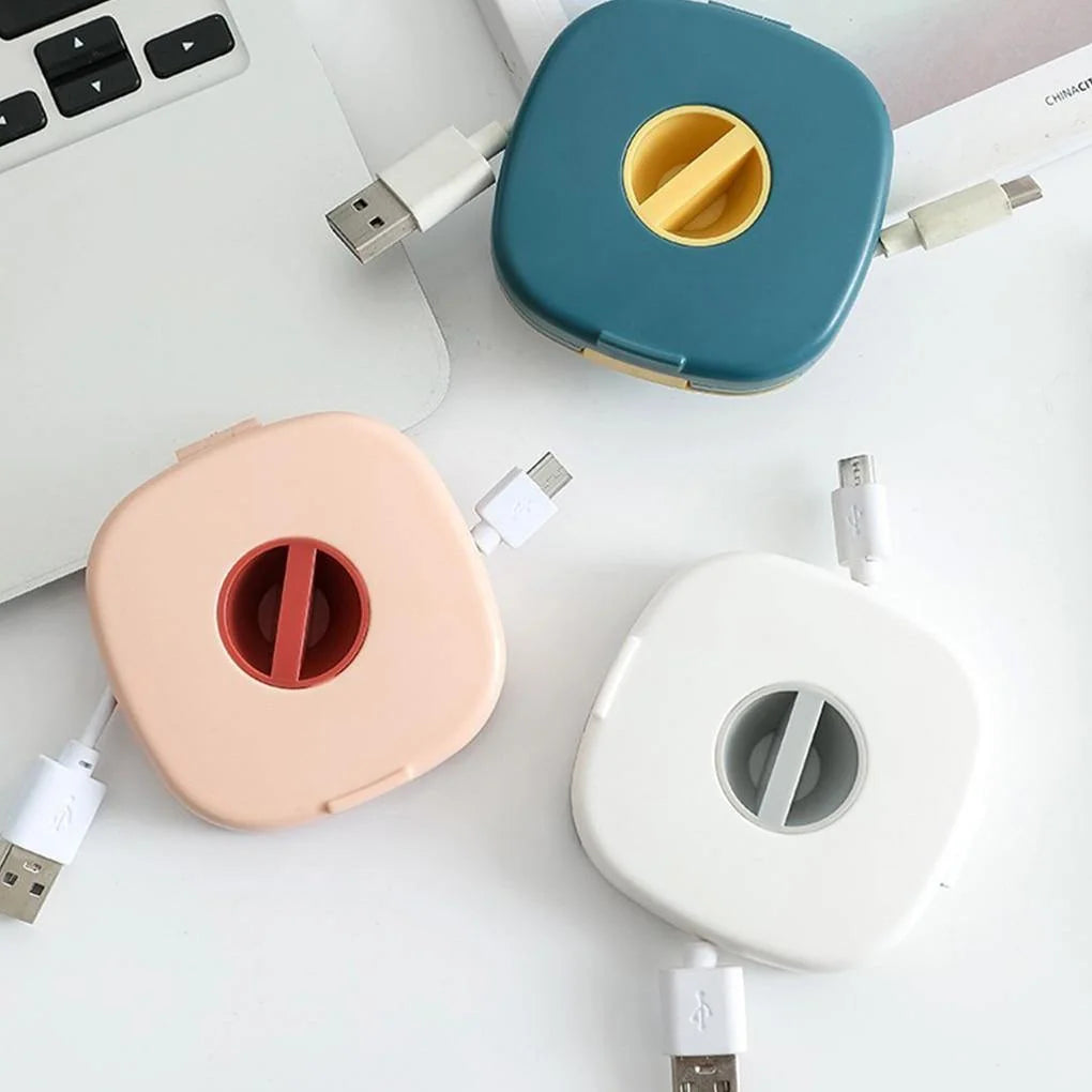 Cable Organizer Rotating Winder With Phone Holder