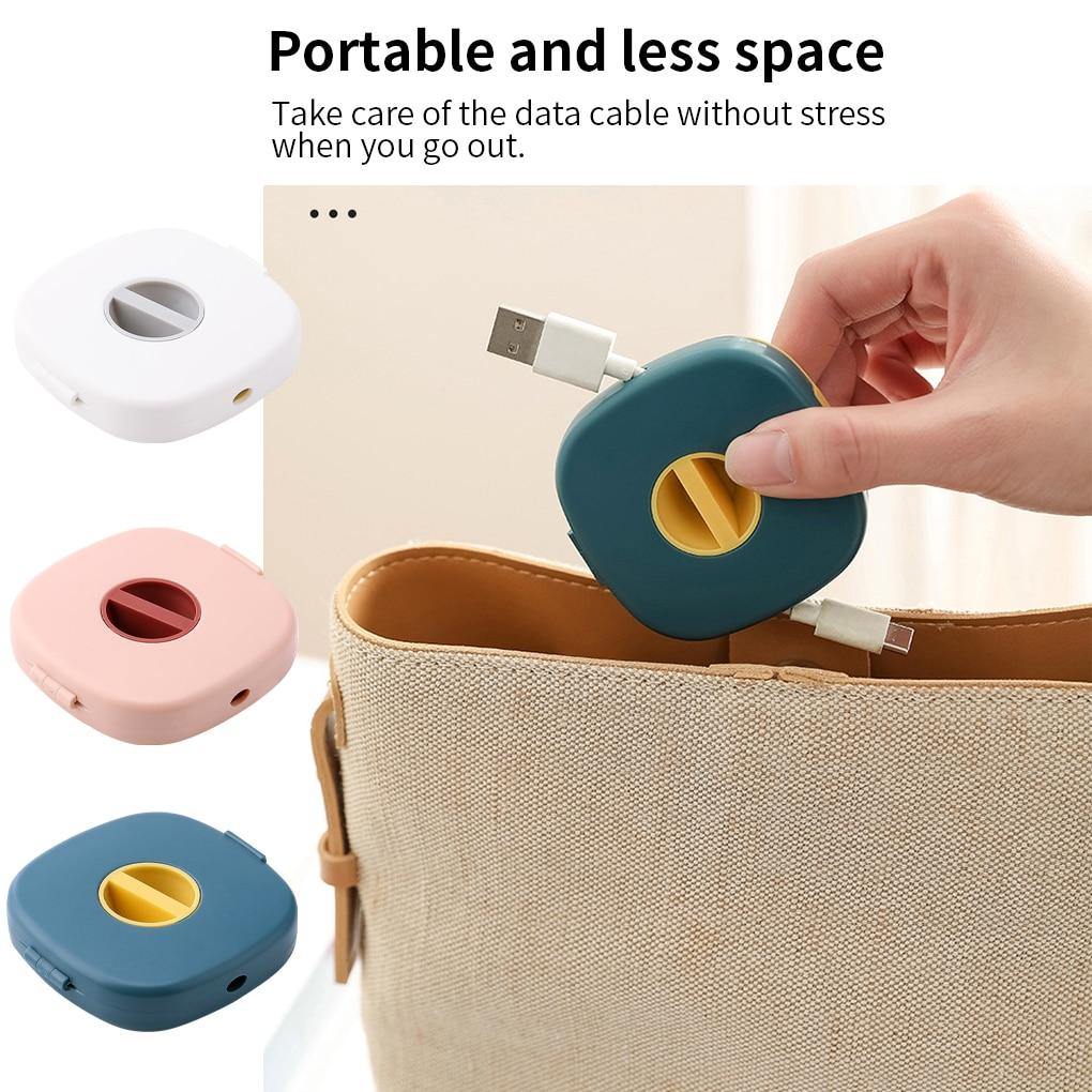 Cable Organizer Rotating Winder With Phone Holder