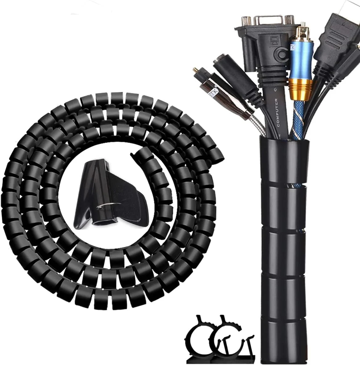 Cable Organizer Sleeve Expandable Coil Spring-Loaded Tool