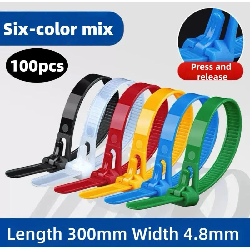 Cable Ties Reusable Heavy-Duty UV-Resistant 50 lb Tensile Strength