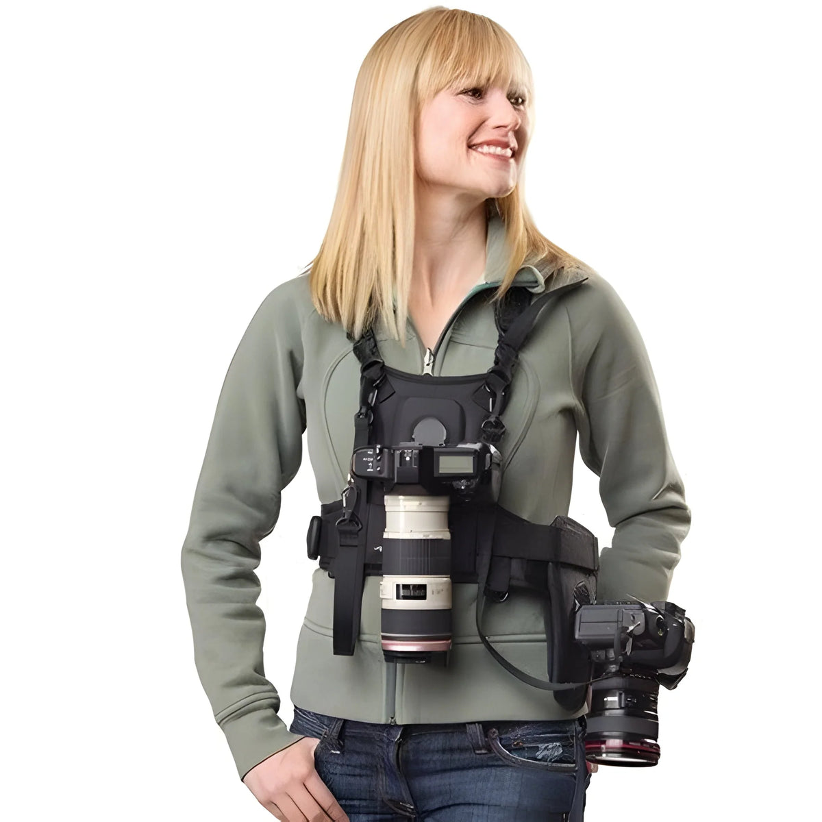 Camera Chest Harness Dual Camera Mount & Side Holster