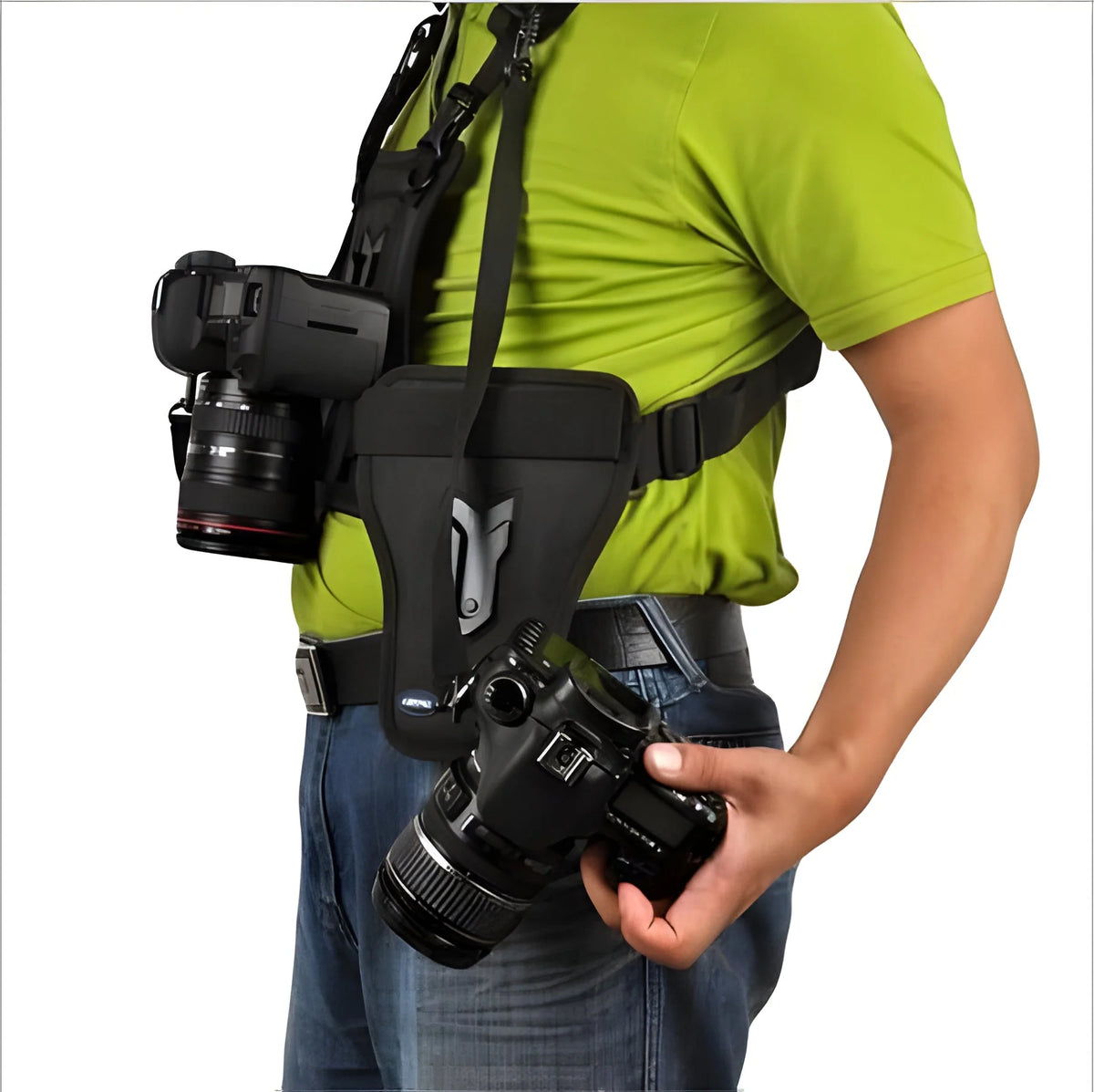 Camera Chest Harness Dual Camera Mount & Side Holster