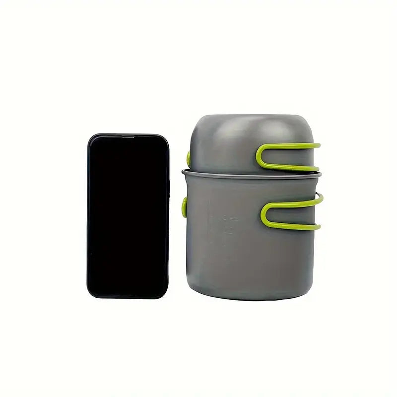 Camping Cookware Set Hard-Anodized Aluminum Non-Stick Nesting Design