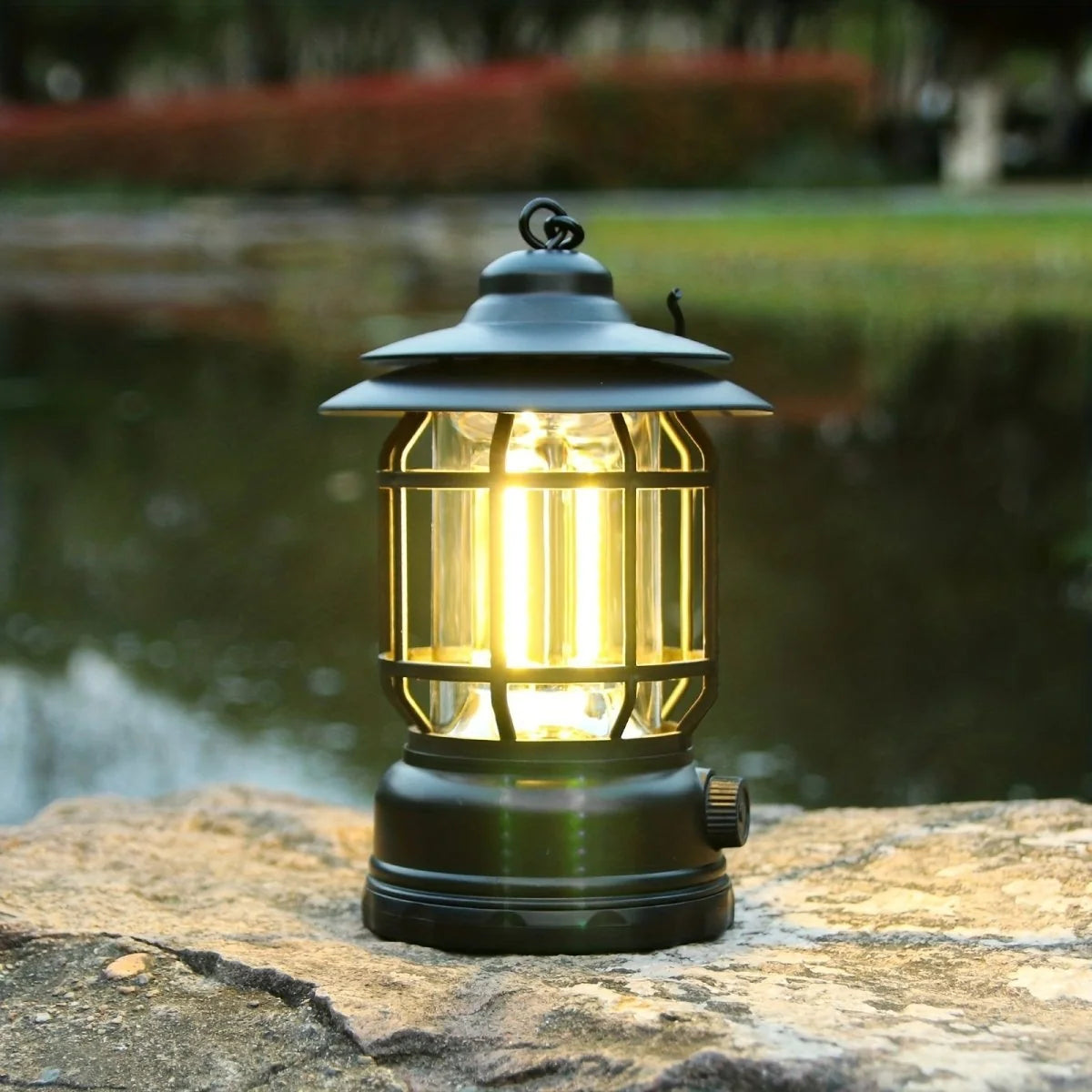 Camping Lantern Rechargeable Touch & Rotary Dial 6-Hour Runtime