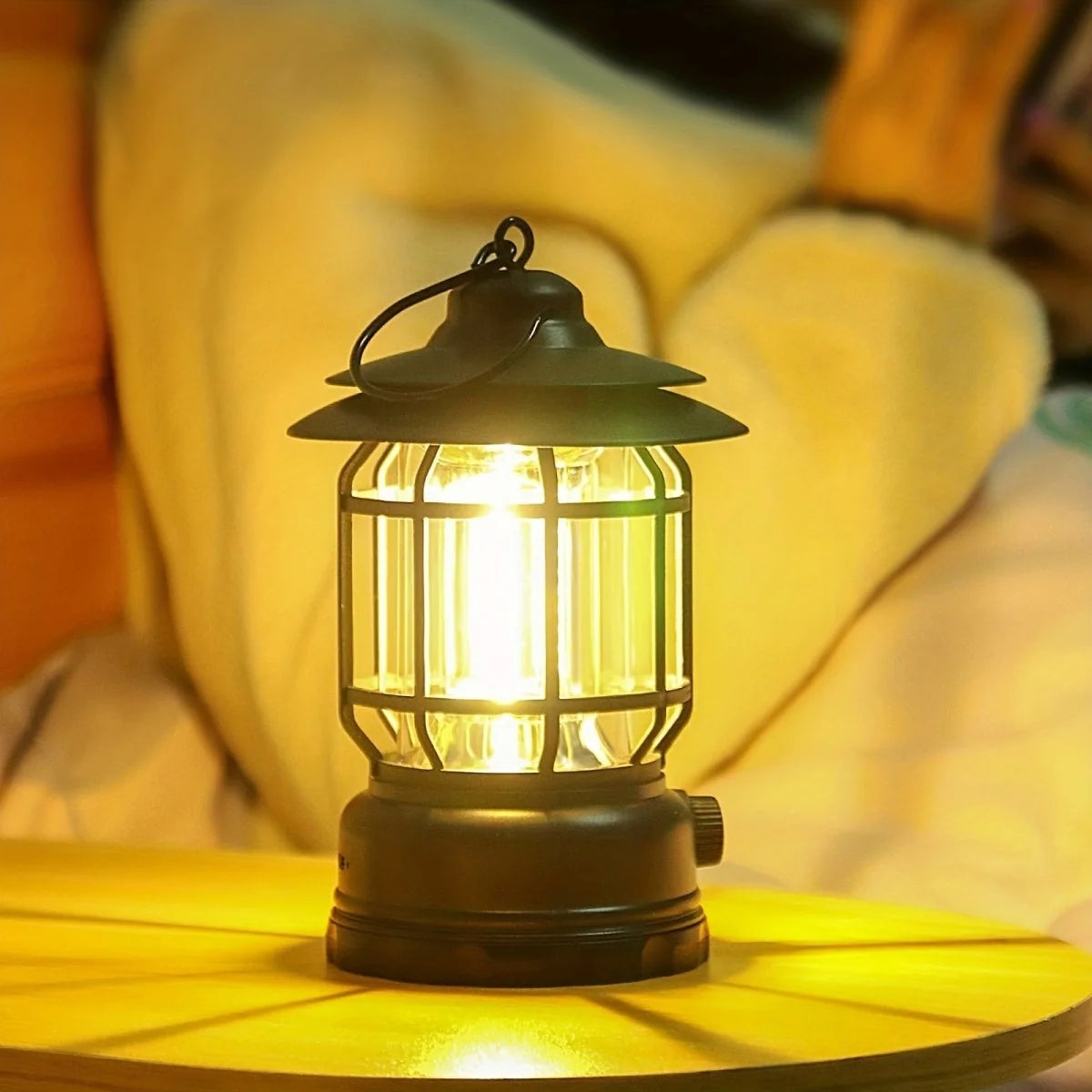 Camping Lantern Rechargeable Touch & Rotary Dial 6-Hour Runtime