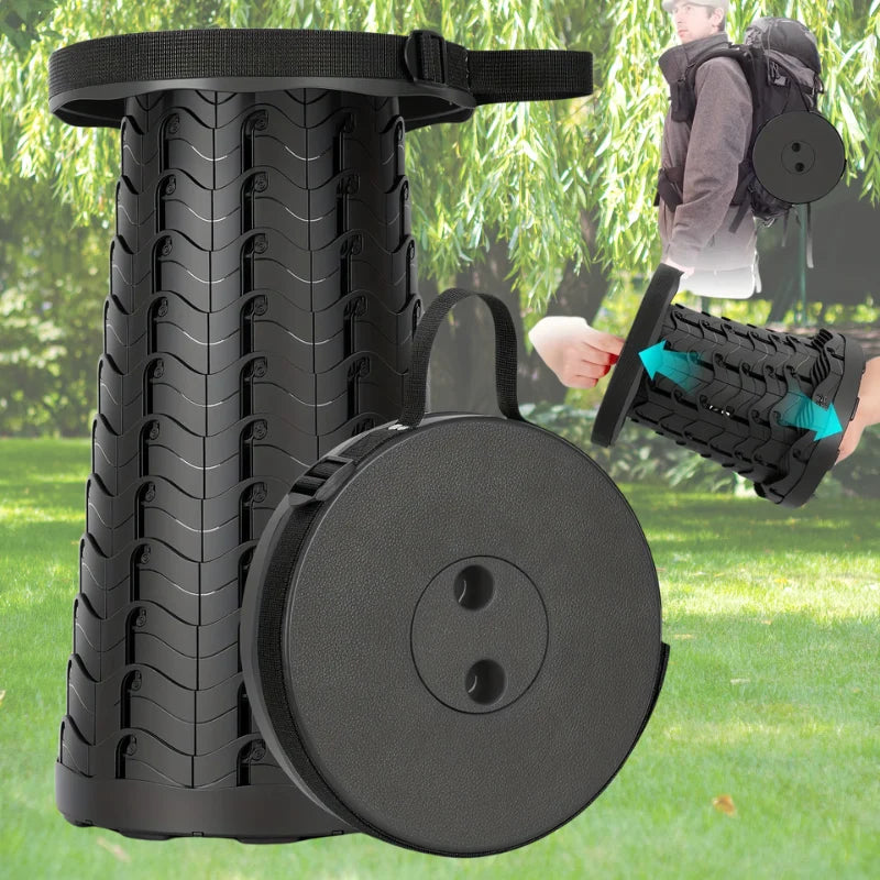 Camping Stool Telescopic Adjustable Height Collapsible 330 Pounds